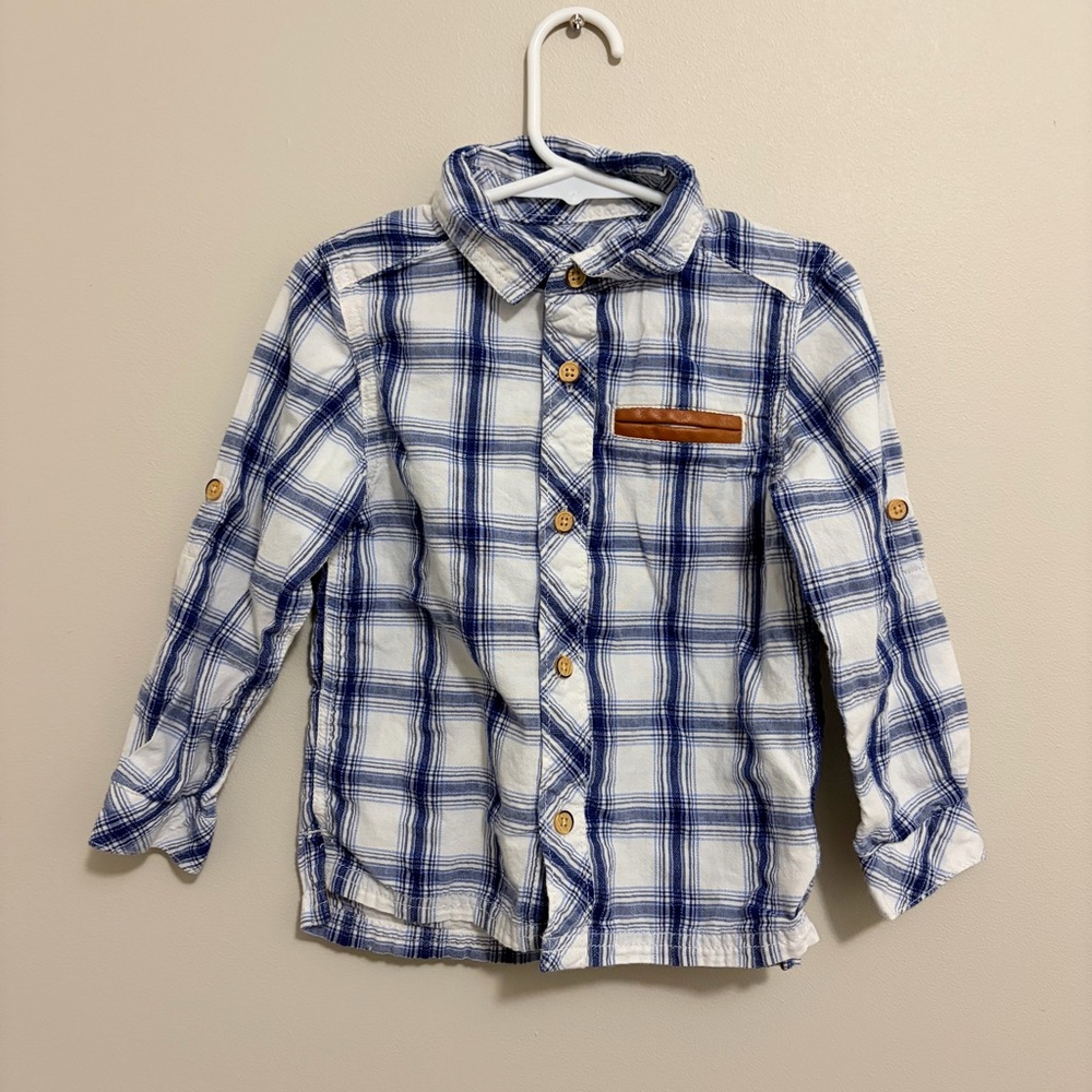 Oshkosh Plaid Kids Button-Down Shirt Boys 4T